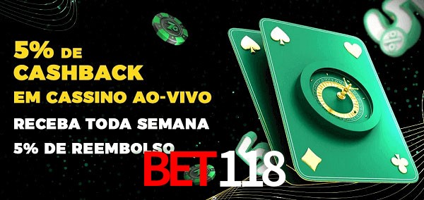 Promoções do cassino ao Vivo bet118